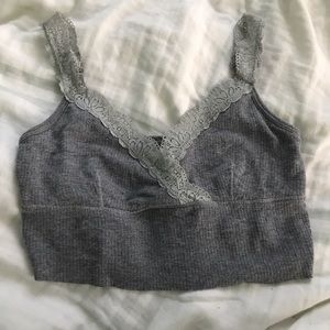 Grey lace tank